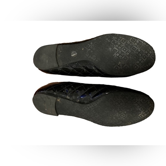 Tory Burch Quilted Black Patent Flats - Picture 3 of 4